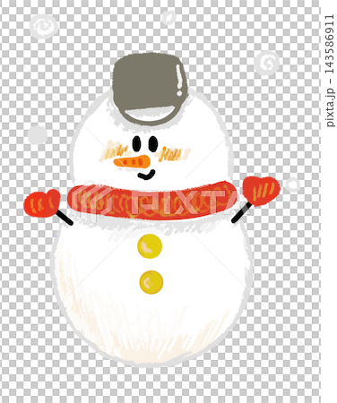 最後一張圖是手繪的蠟筆風格雪人，戴著漁夫帽和圍巾。 143586911