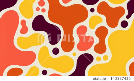 abstract organic pattern composed of large fluid blobs 143587430