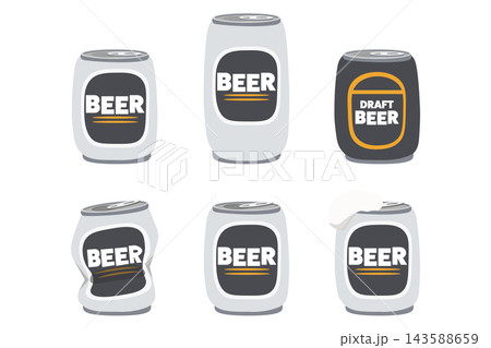 缶ビールのイラストバリエーションセット 缶ビールのイラストバリエーションセット 143588659