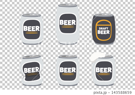 缶ビールのイラストバリエーションセット 缶ビールのイラストバリエーションセット 143588659