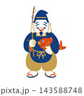 恵比寿様（七福神）のイラスト　商売繁盛・大漁満足の神様　 143588748