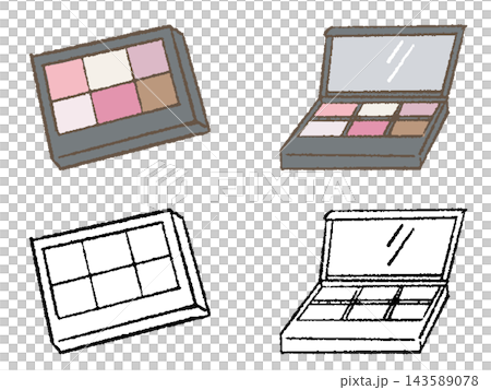 Hand-drawn eyeshadow illustrations and line art Hand-drawn eyeshadow illustrations and line art 143589078