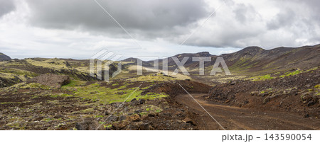 Vigdisarvallavegur scenic volcanic landscape in Iceland Vigdisarvallavegur scenic volcanic landscape in Iceland 143590054