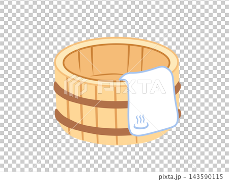 Cute illustration of a bathtub and towel Cute illustration of a bathtub and towel 143590115