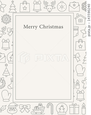 クリスマスに関するベクターイラスト背景 アイコン 線画 縦長 クリスマスに関するベクターイラスト背景 アイコン 線画 縦長 143590240