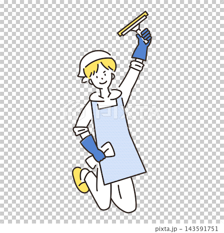 一個人打掃的插圖 一個人打掃的插圖 143591751
