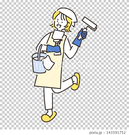 掃除をする女性のイラスト 掃除をする女性のイラスト 143591752
