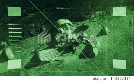 Surveillance tech shows detailed view of location and activity on the ground 143592354