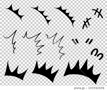 一套用於漫畫風格的情感表達符號和效果的插圖。 一套用於漫畫風格的情感表達符號和效果的插圖。 143592836