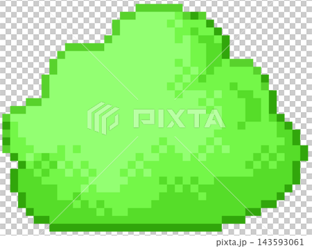 Cute green bush for garden in simple pixel art Cute green bush for garden in simple pixel art 143593061