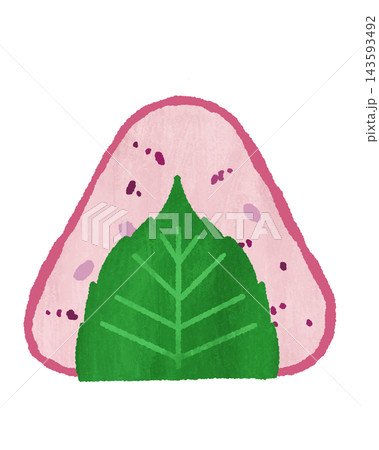 シンプルなしそまきおにぎりのイラスト シンプルなしそまきおにぎりのイラスト 143593492