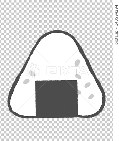 Cute hand-drawn style illustration of a rice ball Cute hand-drawn style illustration of a rice ball 143594294