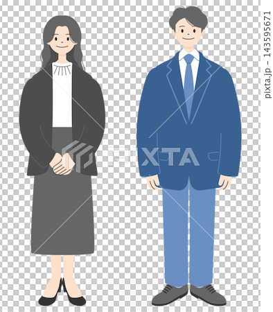 Male and female business professionals 1 | Full body, 2 people Male and female business professionals 1 | Full body, 2 people 143595671