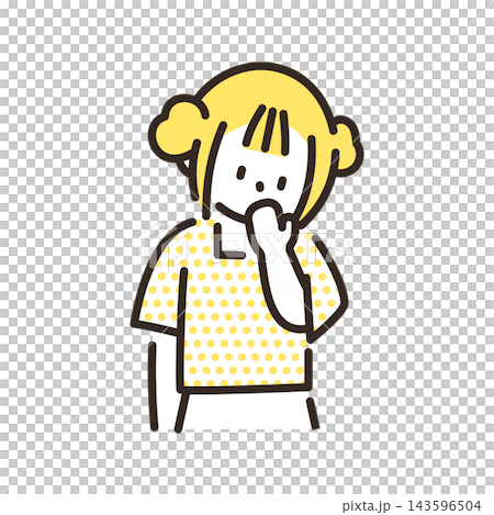 Illustration of a girl deep in thought 143596504
