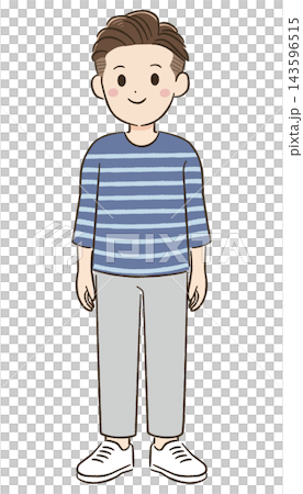 40多歲男性的日常生活/交流素材:兩塊頭髮的短髮,全身照,微笑。 40多歲男性的日常生活/交流素材:兩塊頭髮的短髮,全身照,微笑。 143596515