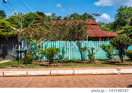 Belterra, Brazil - Dec 22, 2025: American-style houses in Belterra, Para in Brazil. American village built by Henry Ford 143596587