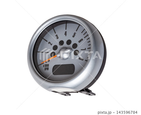 The dashboard of the car with red arrows with a speedometer, tachometer and other tools to monitor the condition of the vehicle in modern style on white isolated background. The dashboard of the car with red arrows with a speedometer, tachometer and other tools to monitor the condition of the vehicle in modern style on white isolated background. 143596784