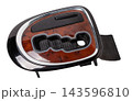 Wooden lining of a car gearbox selector on a white isolated background 143596810