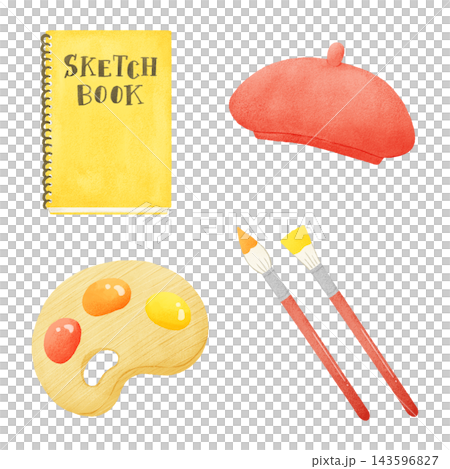A set of hand-drawn style illustrations for drawing tools. A set of hand-drawn style illustrations for drawing tools. 143596827