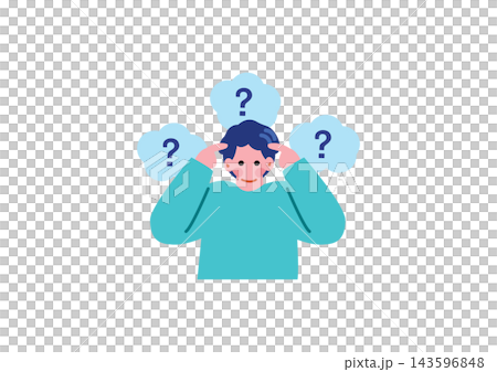An illustration of a male student with a question. An illustration of a male student with a question. 143596848