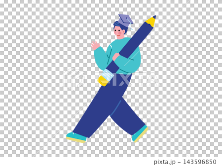 Illustration of a male student 143596850