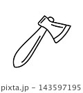 doodle axe line icon vector element 143597195