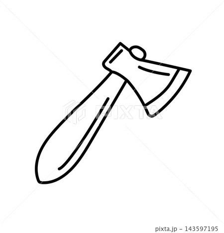 doodle axe line icon vector element doodle axe line icon vector element 143597195