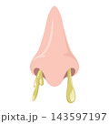 Vector illustration element of a runny nose with mucus. 143597197