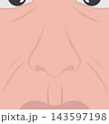 Close-up vector illustration background of an elderly man's face, showing the wrinkles on his skin. 143597198