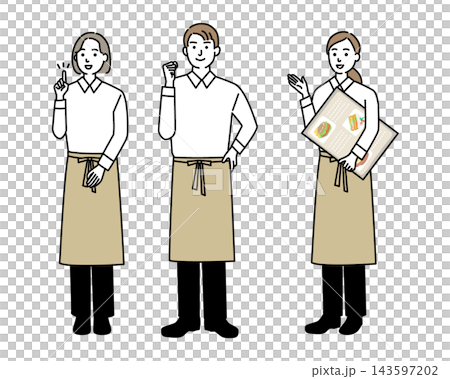 Young male and female staff working in a restaurant Young male and female staff working in a restaurant 143597202