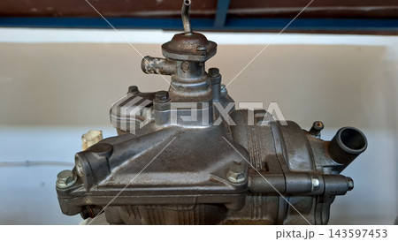 Top Angle View of Motorcycle Engine Cylinder Top Angle View of Motorcycle Engine Cylinder 143597453