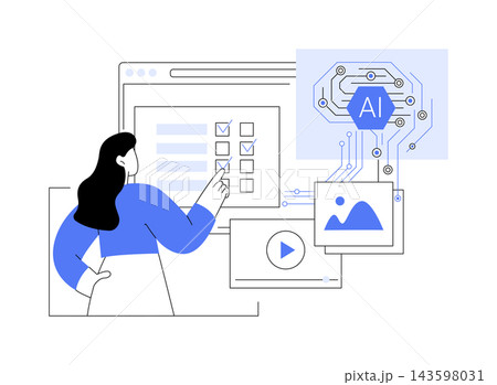 AI-Enhanced Interactive Content abstract concept vector illustration. AI-Enhanced Interactive Content abstract concept vector illustration. 143598031