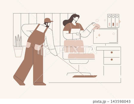 Office cleaning service isolated cartoon vector illustrations. Office cleaning service isolated cartoon vector illustrations. 143598043