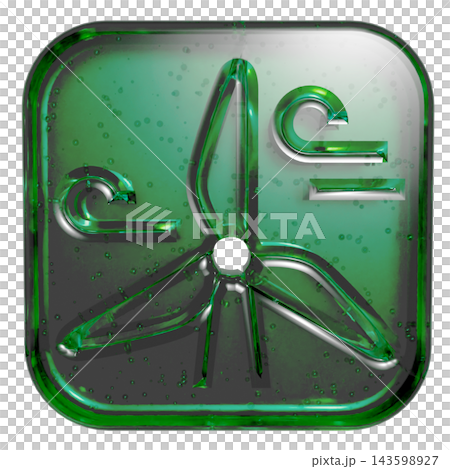 3D jelly-style wind turbine and windmill icon pictogram - green 3D jelly-style wind turbine and windmill icon pictogram - green 143598927