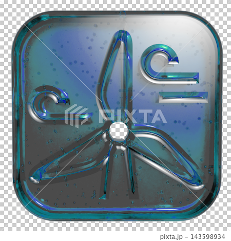 3D jelly-style wind turbine and windmill icon pictogram - blue 3D jelly-style wind turbine and windmill icon pictogram - blue 143598934