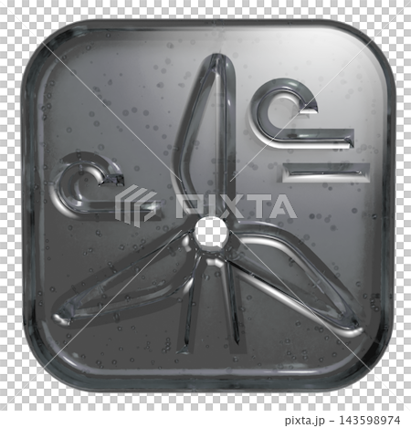 3D jelly-style wind turbine and windmill icon pictogram - gray 143598974