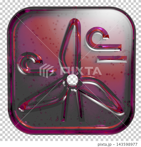 3D jelly-style wind turbine and windmill icon pictogram - pink 143598977