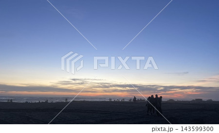 Sunset beach and people Sunset beach and people 143599300