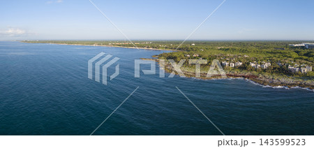 Panorama of tropical Caribbean coastline in Tulum in Quintana Roo Riviera Maya Panorama of tropical Caribbean coastline in Tulum in Quintana Roo Riviera Maya 143599523