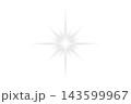 Glowing white star with several rays on a transparent background 143599967
