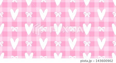 Love heart striped with background seamless cute for gingham flower pattern. Print grid simple with paper abstract elegant for dot baby vector. Celebration retro day with line wrapping graphic. 143600902