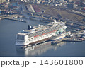 北海道函館市函館港に寄港するクルーズ船ノルウェージャン・ジェイド号の風景を撮影 143601800