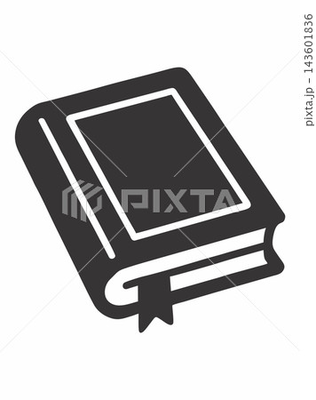 Solid Closed Book with Bookmark Vector Icon 143601836
