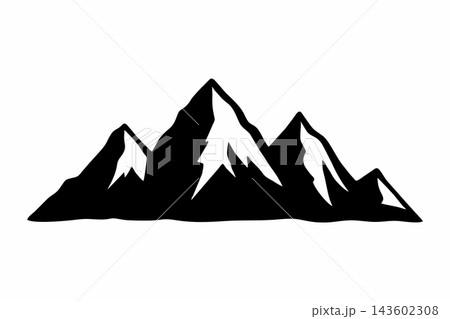 Minimalist Mountain Range Vector Silhouette Icon Minimalist Mountain Range Vector Silhouette Icon 143602308