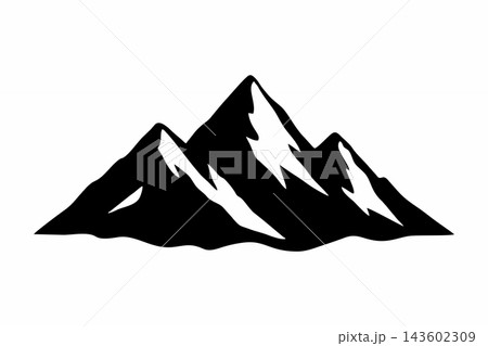 Sharp Mountain Range Peak Vector Silhouette Icon Sharp Mountain Range Peak Vector Silhouette Icon 143602309