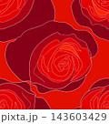 Spring colorful vector illustration with red roses. Cartoon style. Design for fabric, textile, paper. Holiday print for Easter, Birthday, 8 March. Flowers silhouette 143603429