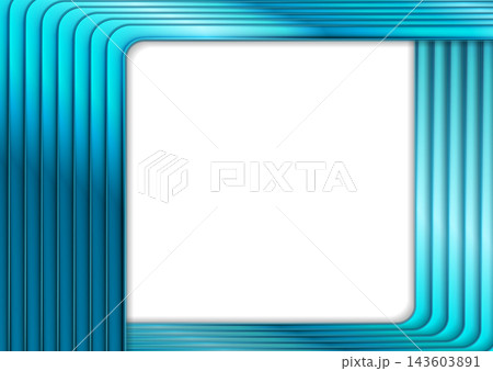 Blue glossy square frame abstract concept geometric background 143603891