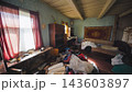 Abandoned messy room showing clutter, neglect and disorganization in a forgotten home 143603897