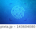 Digital fingerprint scanning for biometric identity authentication, ensuring cyber security and personal data protection in modern technology systems and access control solutions 143604080