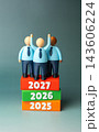 Best team of employees in 2027. Businesspeople and government officials. Annual results, leadership performance and organizational success. Review of business team achievements and successes. 143606224